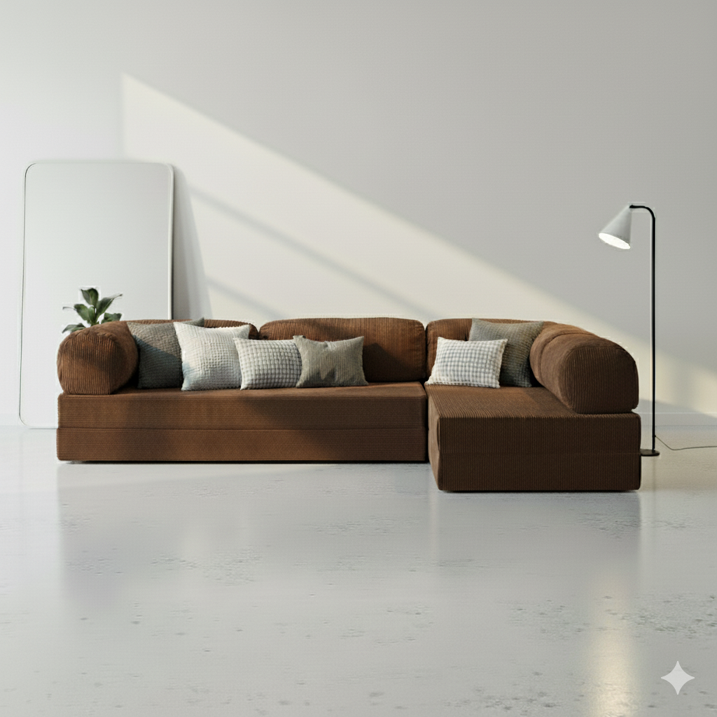 Modu Open Corner Sofa - Brown