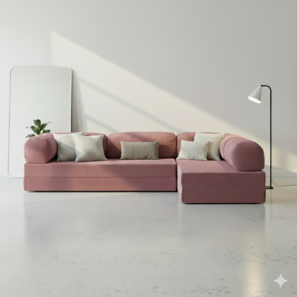 Modu Open Corner Sofa - Dusty Rose