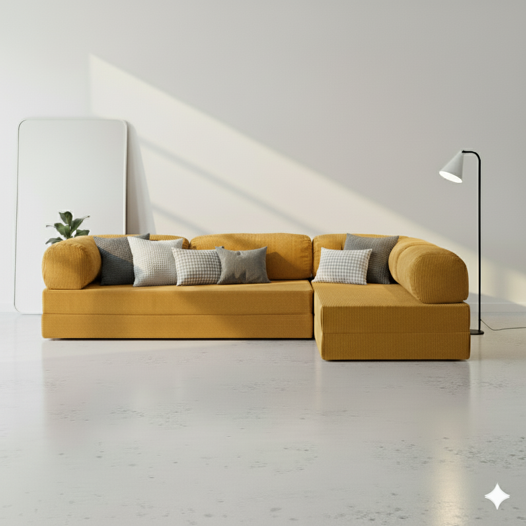 Modu Open Corner Sofa - Mustard