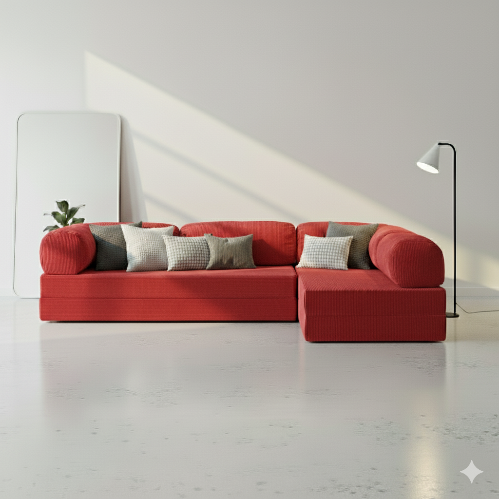 Modu Open Corner Sofa - Red