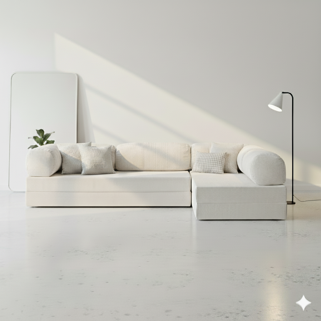 Modu Open Corner Sofa - Cream White