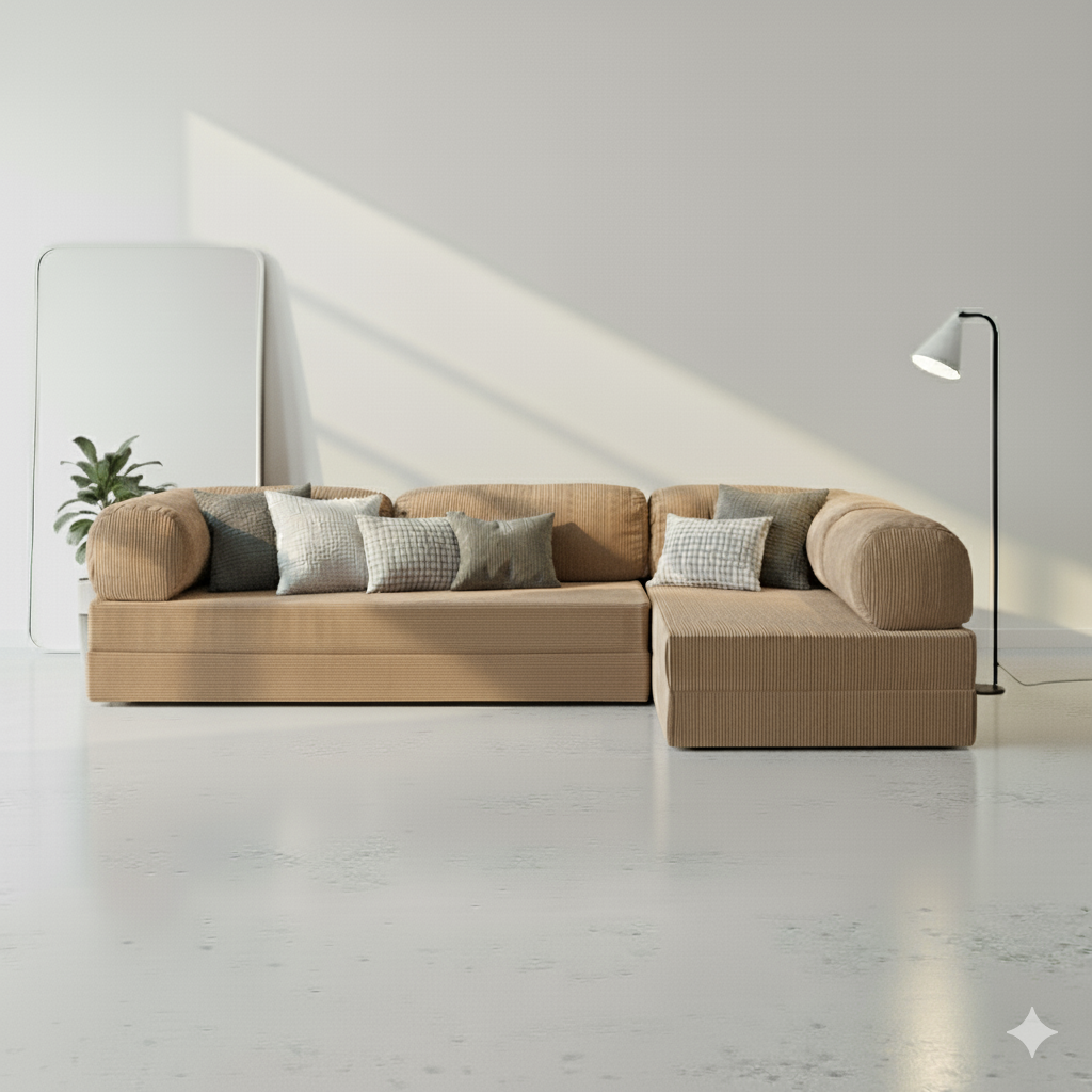 Modu Open Corner Sofa - Latte