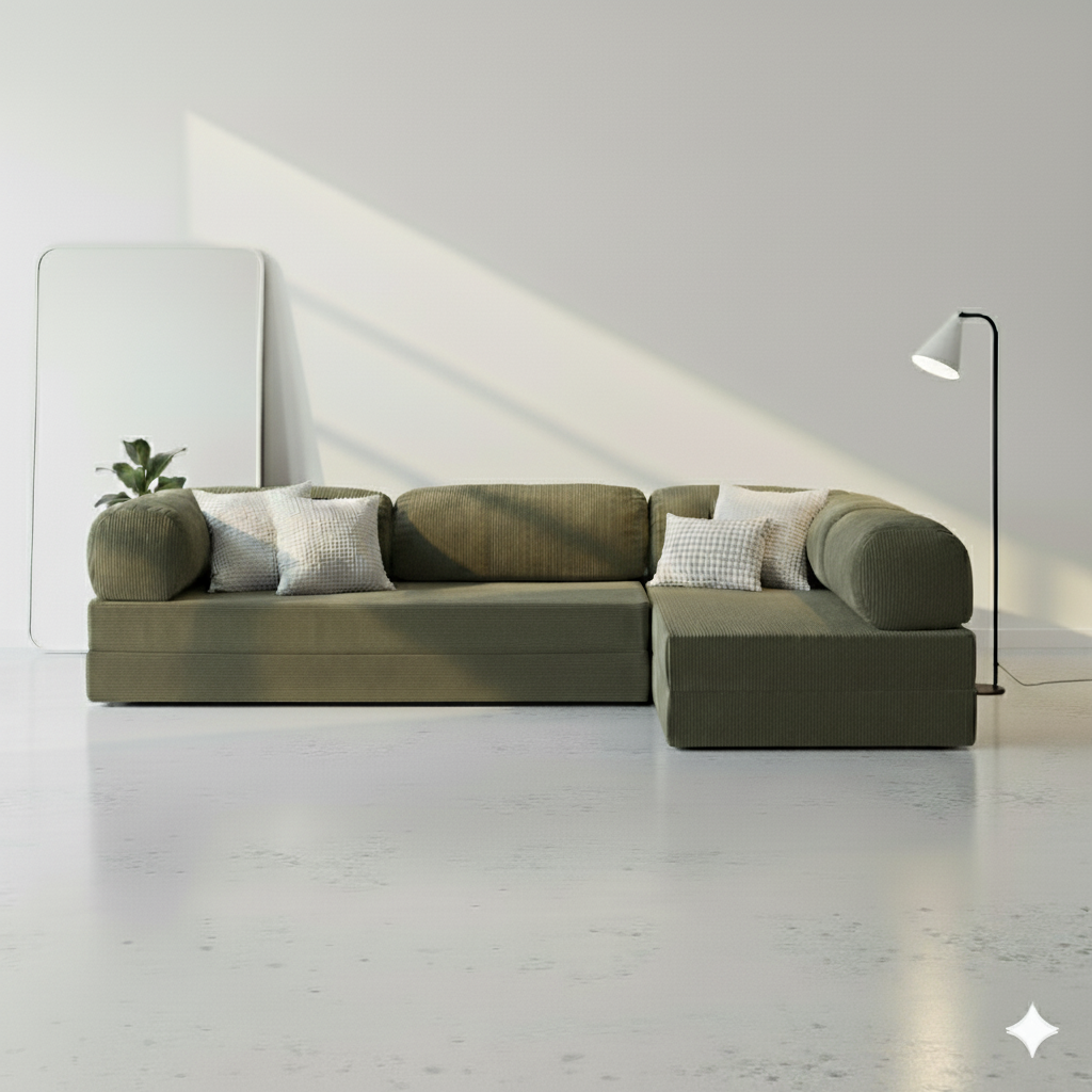 Modu Open Corner Sofa - Green
