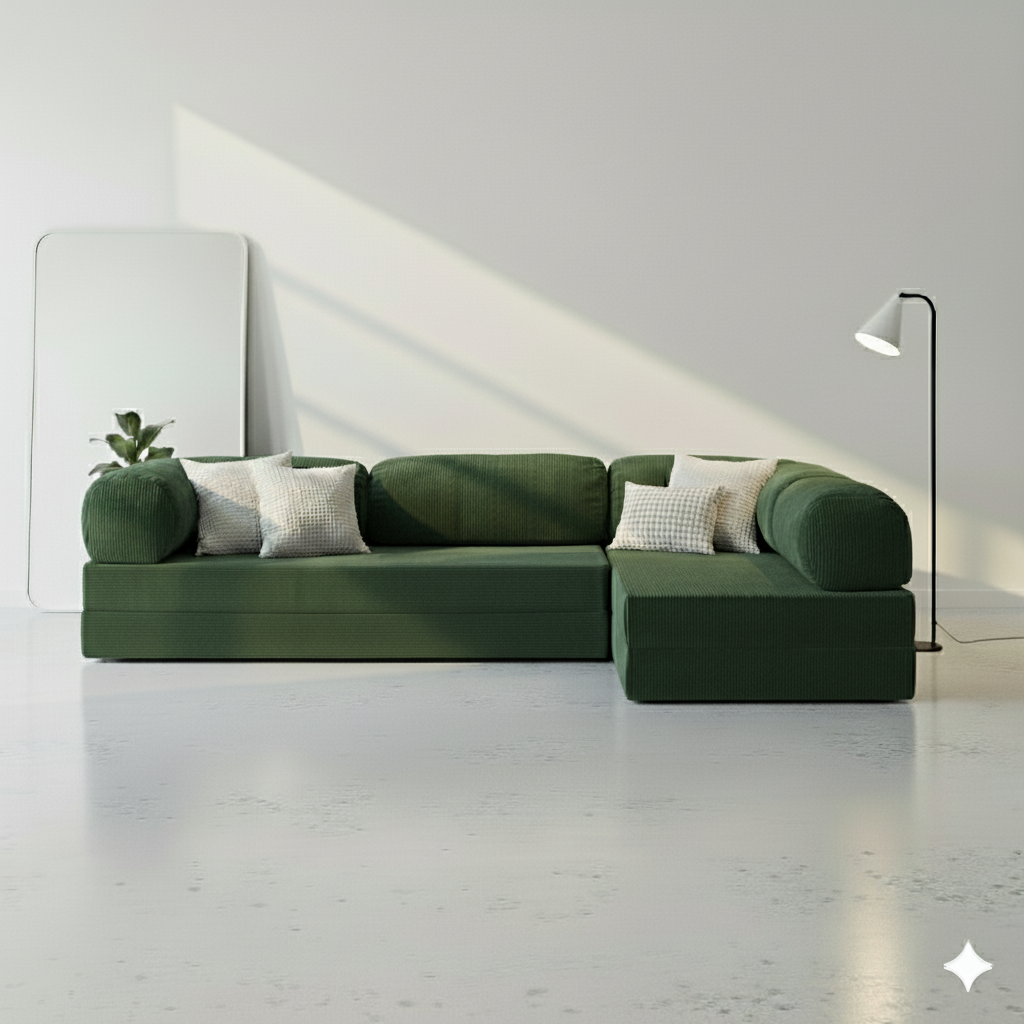 Modu Open Corner Sofa - Emerald